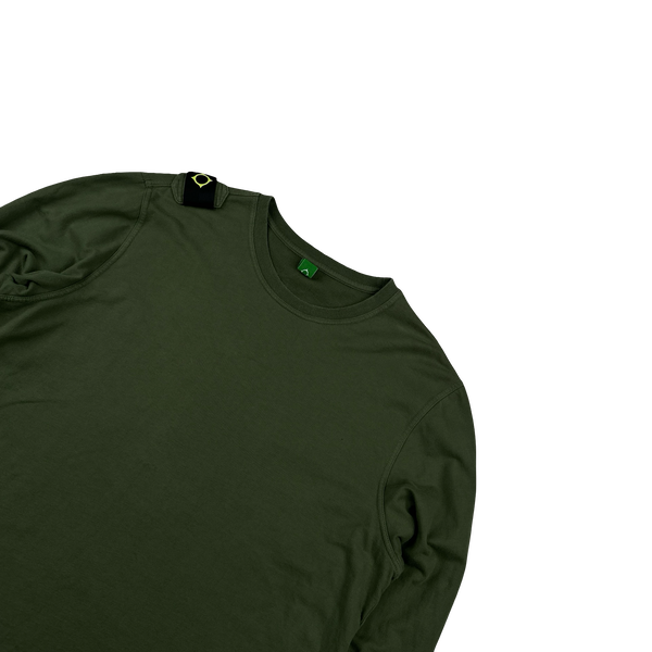 Ma Strum Khaki Cotton Longsleeve Crewneck T Shirt - XL