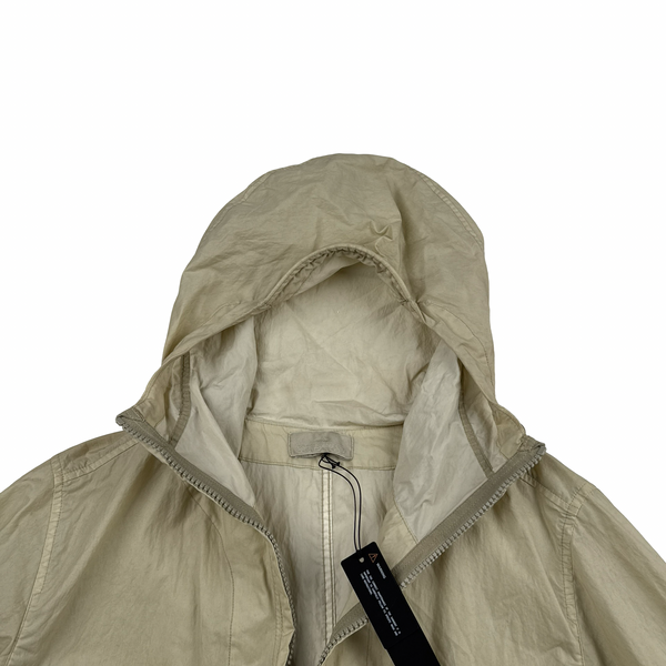Stone Island 2019 Cream 50 Fili Resinata Ghost Piece Parka Jacket - Large