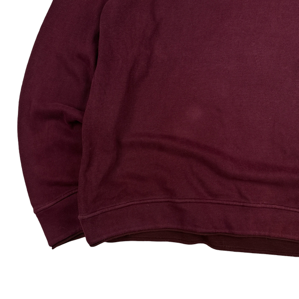 Stone Island 1995 Burgundy Green Edge Mock Neck Pullover Jumper - Large
