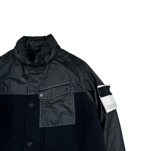 Stone Island 2013 Navy Panno Tinto In Capo Piu Mussola Gommata MGP Ghost Piece Jacket - XXL