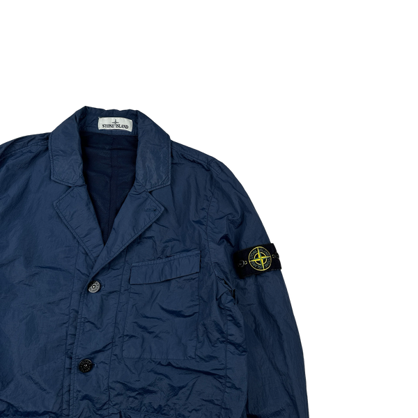 Stone Island 2019 Blue SI PA/PL Seersucker-TC Blazer Trousers Suit - Medium