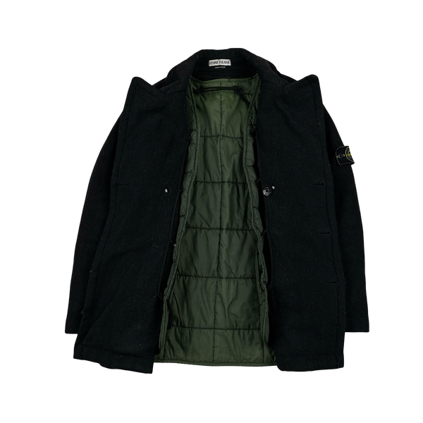 Stone Island Vintage 1996 Thick Wool Trench Coat - Medium