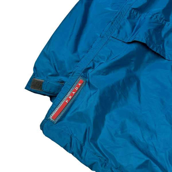 Prada Blue Nylon Red Tab Windbreaker Jacket - XL