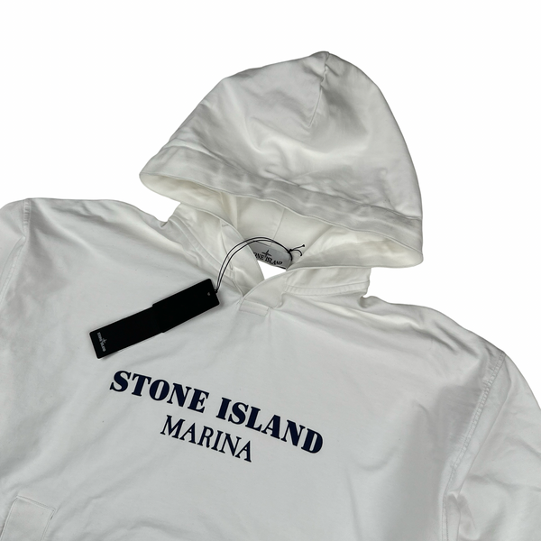 Stone Island Marina 2024 White Overdyed Hoodie - Medium