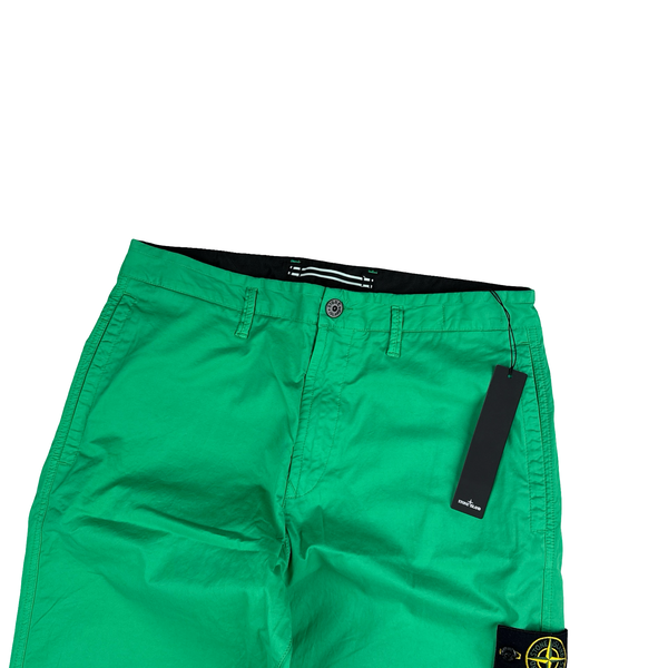 Stone Island 2021 Green Regular Fit Cotton Cargo Trousers - 32"