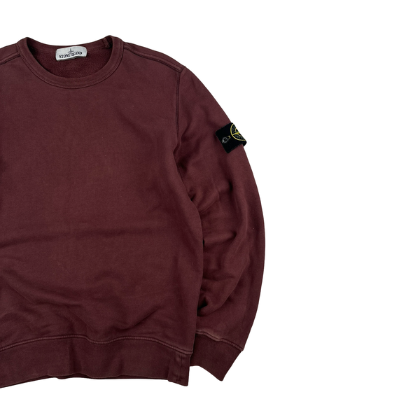 Stone Island 2019 Maroon Red Cotton Crewneck - Small
