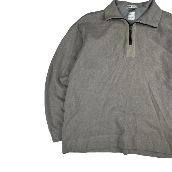 Stone Island AW 1995 Vintage Wool Blend Zipped Neck Pullover Jumper - Large