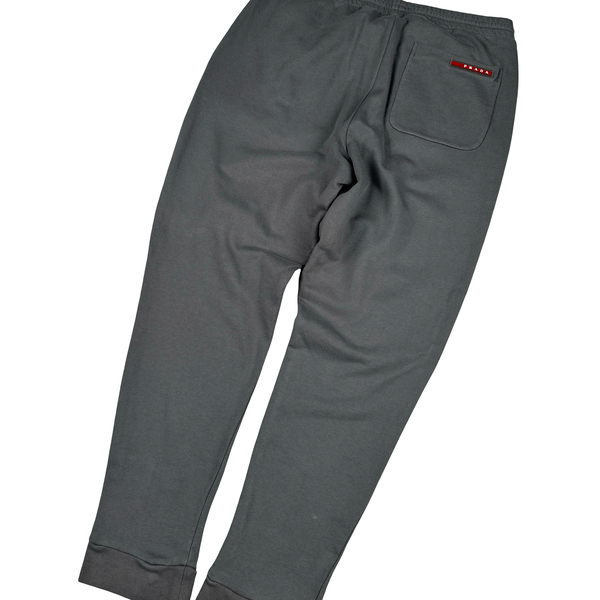 Prada Charcoal Grey Nylon Cotton Crewneck Tracksuit - Large