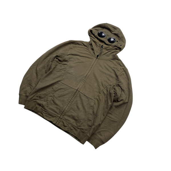CP Company Khaki Cotton Goggle Hoodie - XL