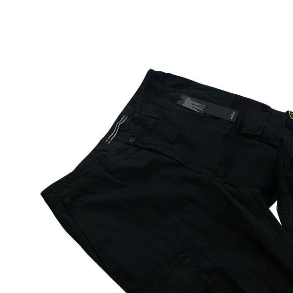 Stone Island Slim Fit Black Cargo Trousers - 36"