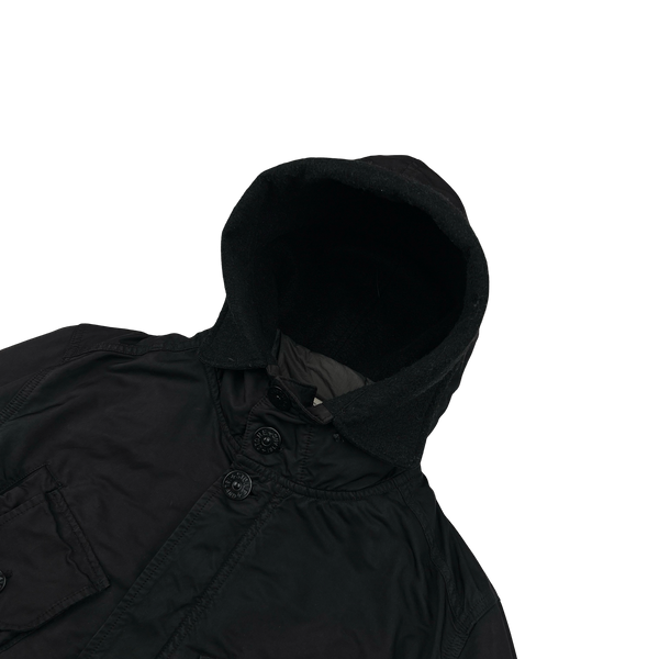 Stone Island 2010 Black David TC Down Lined Parka Jacket - Large