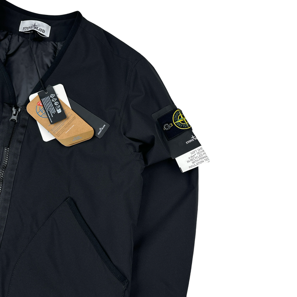Stone Island 2023 Black Soft Shell R eDye Technology Primaloft Lined V Collar Jacket - Small