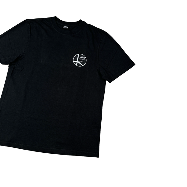 Stussy Black Cotton Graphic T Shirt - Medium