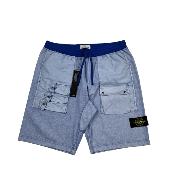 Stone Island 2019 Blue Tela Placcata Cotton Shorts - XXL