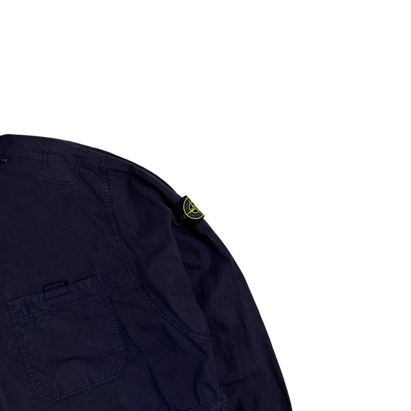 Stone Island 2017 Purple Hooded Cotton Zipped Overshirt Smock - XL