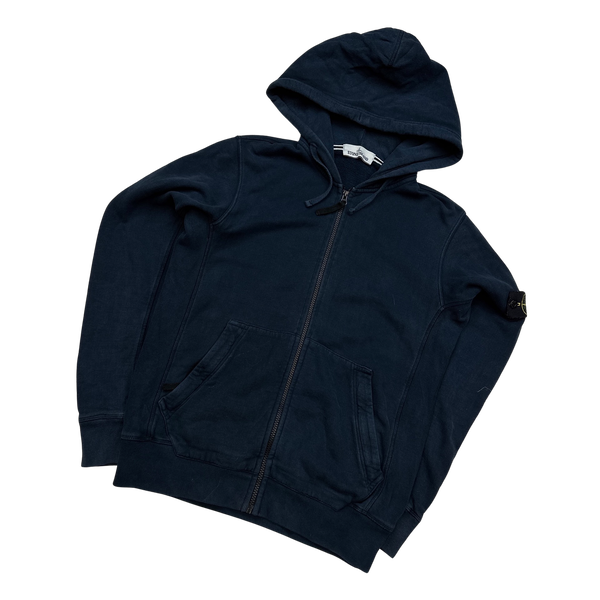 Stone Island 2014 Blue Zipped Hoodie - Medium
