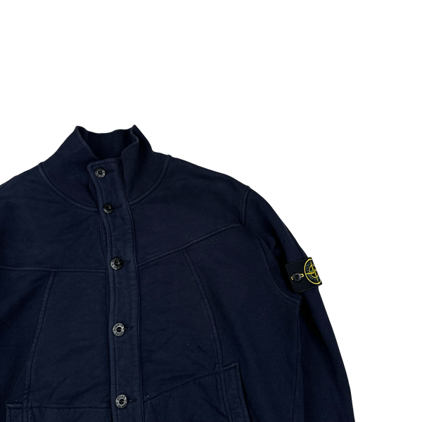 Stone Island 2012 Navy Cotton Buttoned Jumper - Large