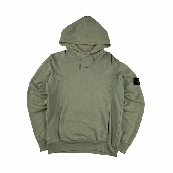 Stone Island 2010 Light Khaki Cotton Hoodie - Medium