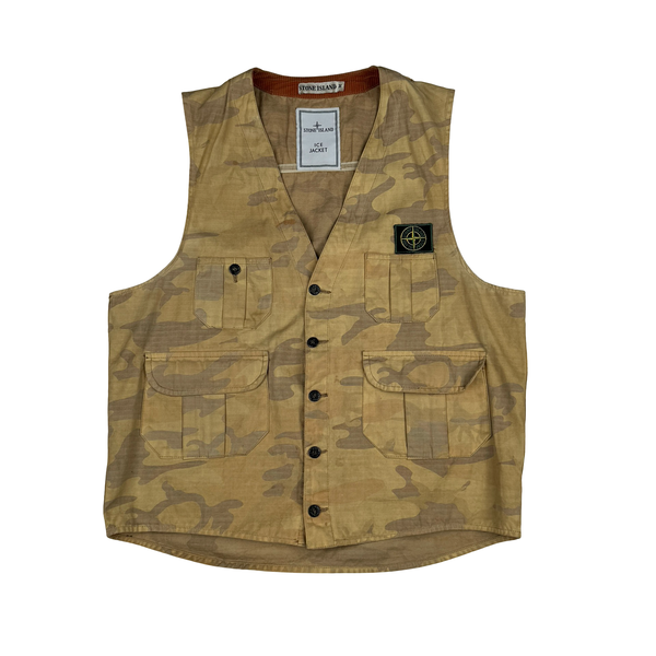 Stone Island 1990 Ice Jacket Camo Vest - Large