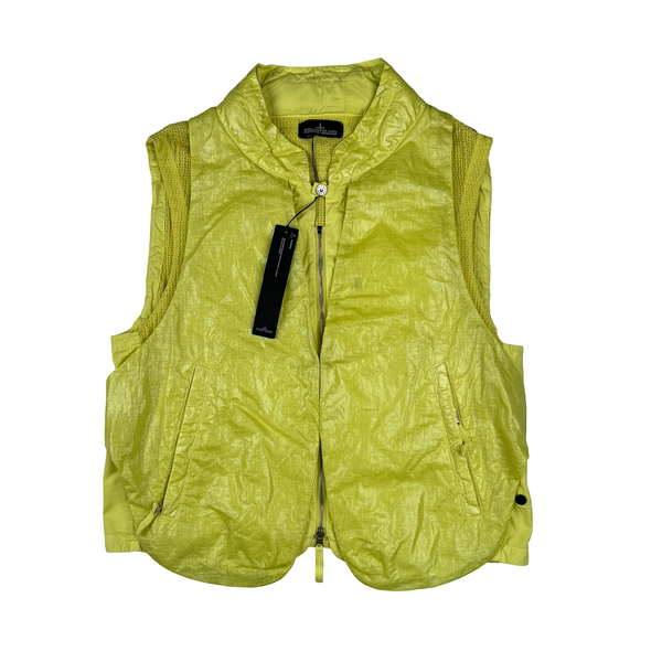 Stone Island 2022 Yellow Shadow Project Glass Linen Utility Vest - Large