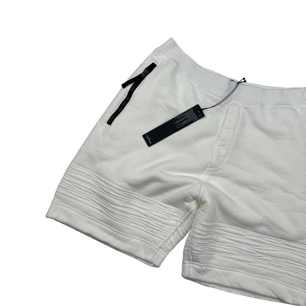 Stone Island 2022 White Compass Thick Cotton Shorts - Medium