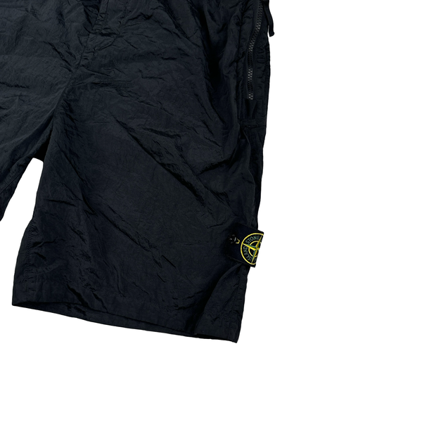 Stone Island 2023 Black Nylon Metal Econyl Shorts - Large