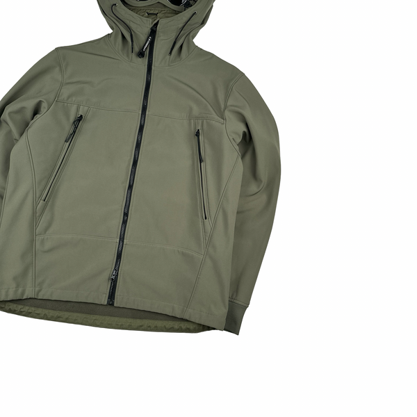 CP Company Khaki Soft Shell R Fleece Lined Hooded Jacket - XXL