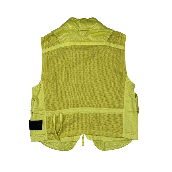 Stone Island 2022 Yellow Shadow Project Glass Linen Utility Vest - Large