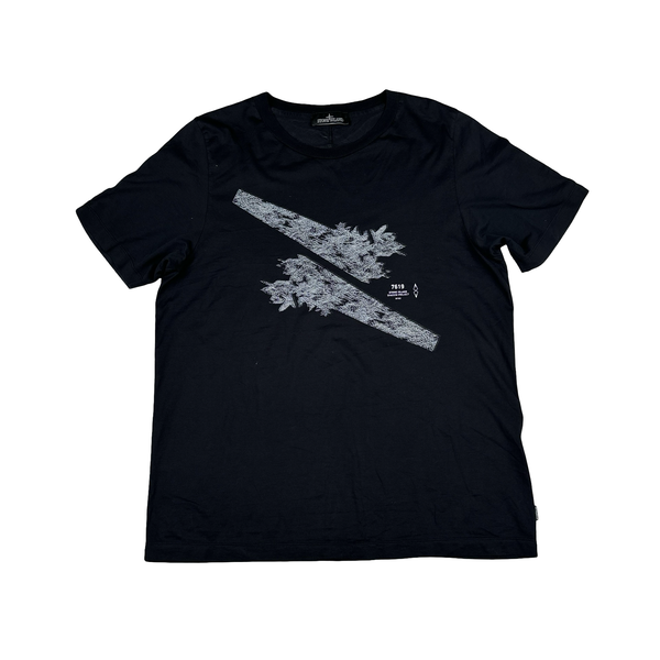 Stone Island 2022 Black Shadow Project Graphic Short Sleeve Shirt - Large