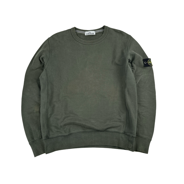 Stone Island 2015 Green Cotton Crewneck Sweatshirt - Large
