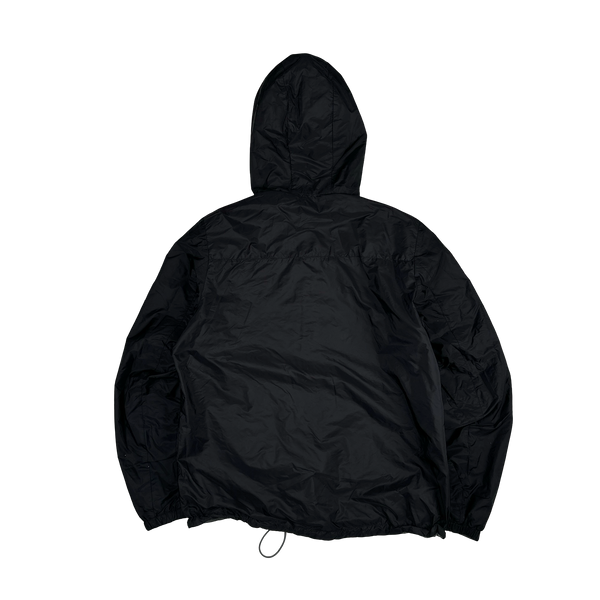 Prada Grey/Black Red Tab Reversible Nylon Windbreaker Hooded Jacket - 3XL