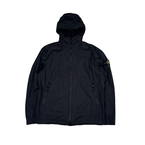 Stone Island 2023 Black Garment Dyed Crinkle Reps Jacket - Large