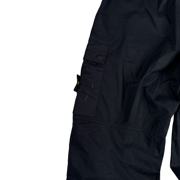 Stone Island 2023 Black RE Cotton Cargo Trousers - 34"