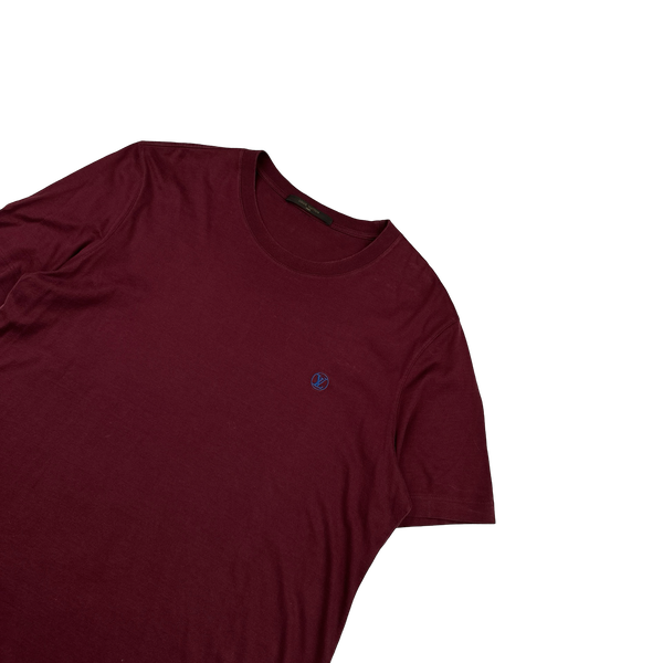 Louis Vuitton Burgundy Emblem Cotton T Shirt - Large