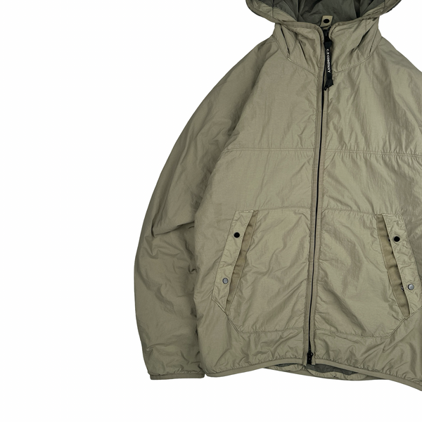 CP Company Khaki GDP Hooded Polartec Goggle Jacket - Small