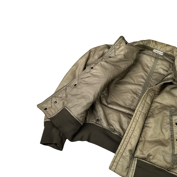 Stone Island 2007 Beige Nylon Zipped Bomber Jacket - XL