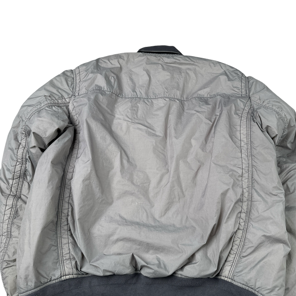 Stone Island 2012 Grey 30th Anni Garment Dyed Nylon Tela Quilted Jacket - Large