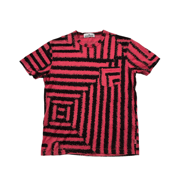 Stone Island 2014 Pink Maze Grid T Shirt - Large