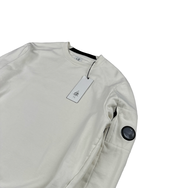 CP Company White Cotton Crewneck Sweatshirt - Medium