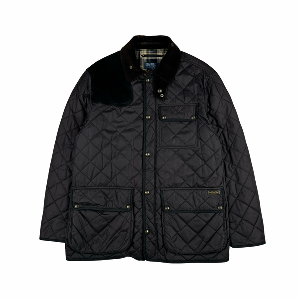 Ralph Lauren Corduroy Collar Suede Pocket Quilted Jacket - Large