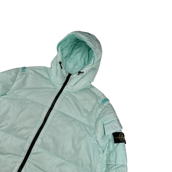 Stone Island 2022 Teal Crinkle R-NY Down Puffer Jacket - XL