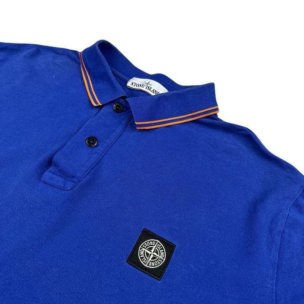 Stone Island 2018 Blue Orange Piped Polo Shirt - 3XL