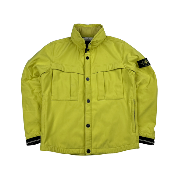 Stone Island Yellow Fleece Lined Soft Shell Jacket - Large