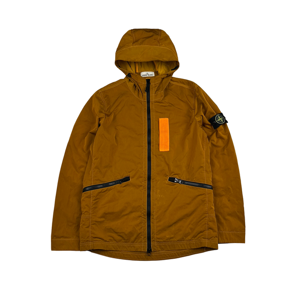 Stone Island 2017 Orange Nylon Metal Flock Hooded Jacket - Medium