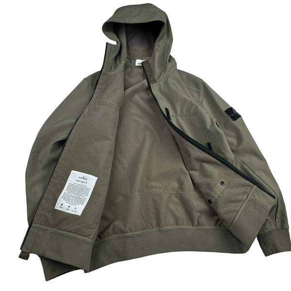 Stone Island 2018 Olive Soft Shell R Jacket - Medium