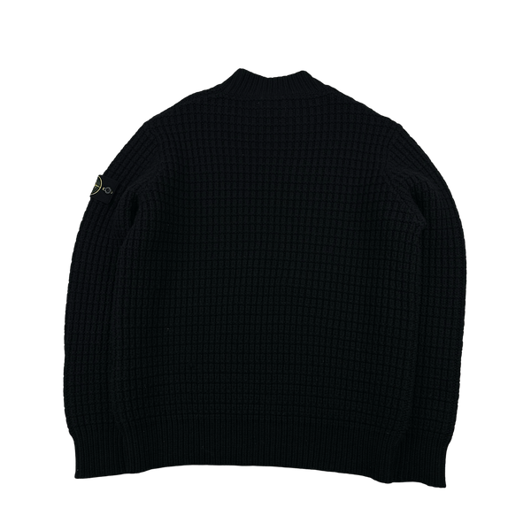 Stone Island 2024 Black Virgin Wool Knit Jumper - Large
