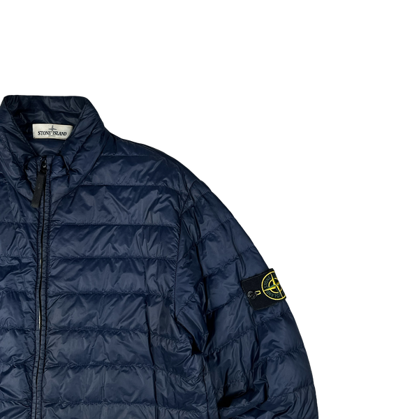 Stone Island Blue Micro Rip Stop Down Packable Jacket - XL
