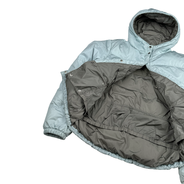 Prada Baby Blue Cuff Tab Zipped Puffer Jacket - Small