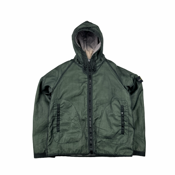 Stone Island Green 2002 Vintage Cotton Lined Monofilament Mesh Jacket - Large