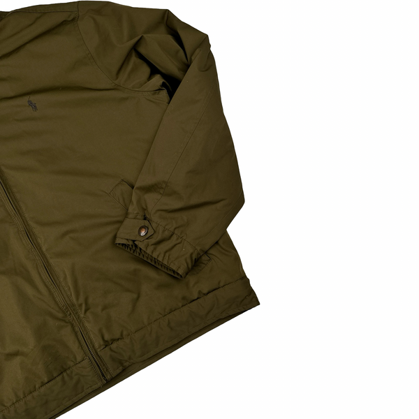 Ralph Lauren Khaki Green Quilted Bomber Jacket - Large